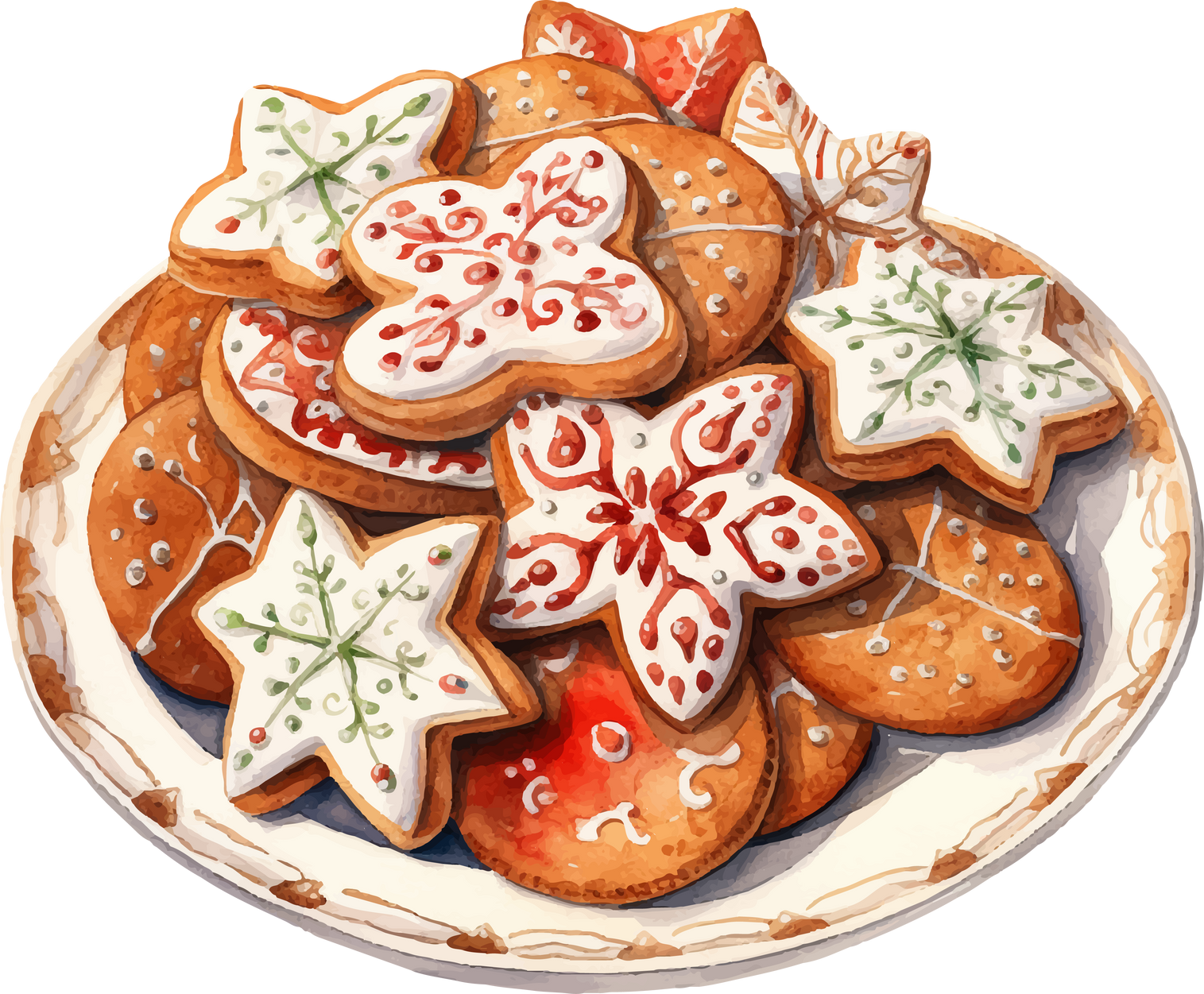 Christmas cookies watercolor illustration